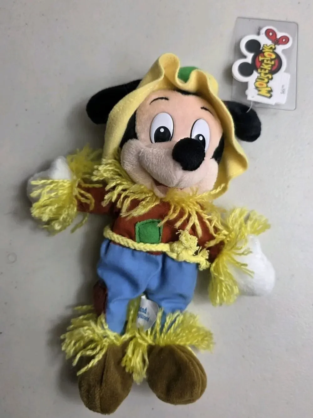 Walt Disney World Scarecrow Mickey Mouse Small Bean Bag Plush - Beanie 9